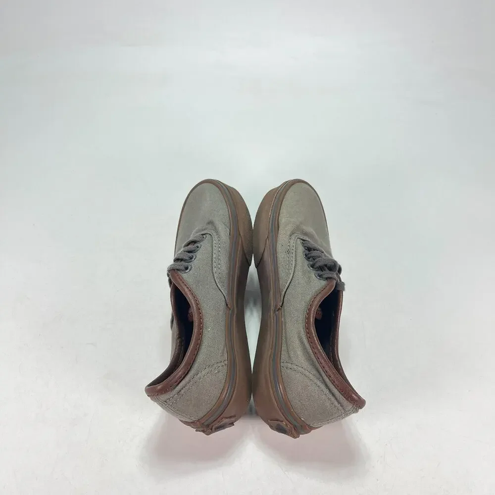 Vans Era Pewter Grey Brown Gum Canvas Authentic Low Top Skate Shoes Kids Sz 13.5